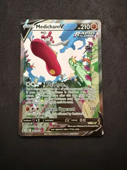 Pokemon Medicham V Alternate Full Art 186/203 Evolving Skies Ultra Rare Holo - Image 1