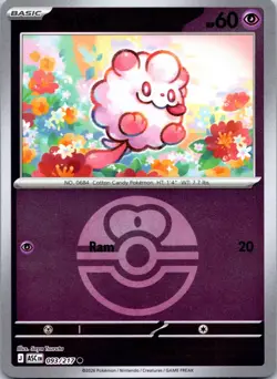 Swirlix (Love Ball) 093/217 Common Ascended Heroes Pokemon Reverse Holo NM - Image 1