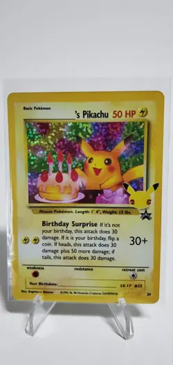 2021 Pokemon Promo Celebrations Classic Holo Birthday Pickachu #24 - Image 1
