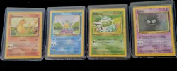 Pokemon TCG 1999 Base Set of 4- Bulbasaur, Charmander, Squirtle & Gastly MP/LP - Image 1