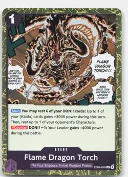Flame Dragon Torch Foil R The Azure Seas Seven EB04-040 NM One Piece Trading TCG - Image 1