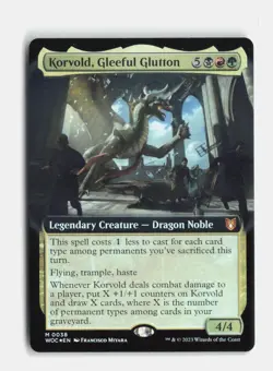 Korvold, Gleeful Glutton Extended Art 38 Foil Commander Wilds of Eldraine MTG NM - Image 1