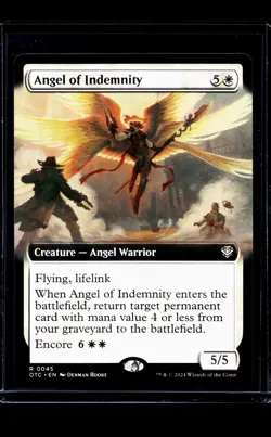 MTG Magic the Gathering OTC Thunder Junction Commander Ext Art Angel of Indemity - Image 1