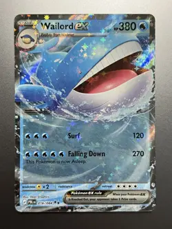 Pokemon - Wailord EX 016/084 Double Rare, ME: Pitch Black, Holo, Near Mint - Image 1