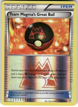 Team Magma's Great Ball 31/34 Uncommon Double Crisis Pokemon Reverse Holo LP - Image 1