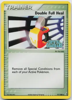 Double Full Heal 77/100 Uncommon Crystal Guardians Pokemon Reverse Holo LP - Image 1