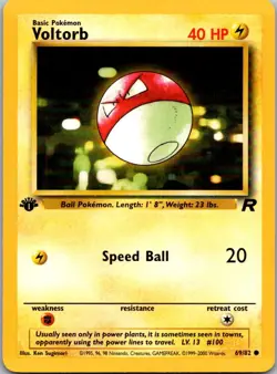 Voltorb 69/82 Common Team Rocket Pokemon 1st Edition Near Mint - Image 1
