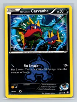 Team Aqua's Carvanha 20/34 Common Double Crisis Pokemon Lightly Played - Image 1