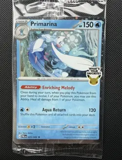 Pokemon TCG Pitch Black Primarina 020/084 Cosmos Holo Promo Sealed - Image 1