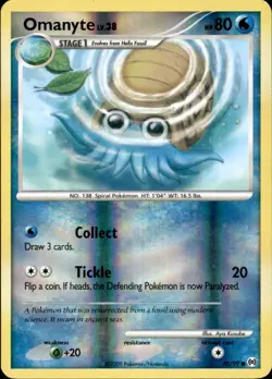Omanyte 70/99 Common Arceus Pokemon Reverse Holo Near Mint - Image 1