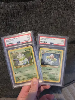 Pokemon CLV Bulbasaur 001 & Ivysaur 002 PSA Sequential Set PSA 9 Base Holo - Image 1