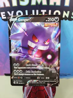 Holo Foil Gengar V 156/264 Ultra Rare Pokemon SWSH08: Fusion Strike NM - Image 1