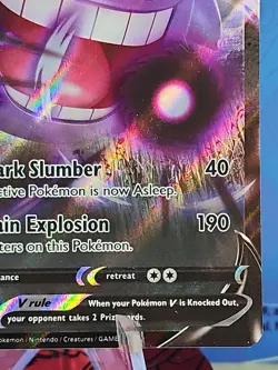 Holo Foil Gengar V 156/264 Ultra Rare Pokemon SWSH08: Fusion Strike NM - Image 4