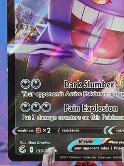 Holo Foil Gengar V 156/264 Ultra Rare Pokemon SWSH08: Fusion Strike NM - Image 5