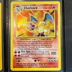 Pokemon TCG Base Set Charizard 4/102 EN Holo Rare Stage 2 120 HP 1999 Unlimited - Image 1