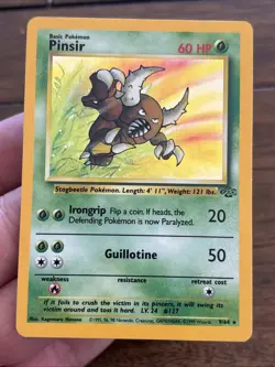 Pokemon TCG Pinsir Jungle 9/64 Holo Rare Unlimited 60 HP Wizards 1999 Clean Wotc - Image 1