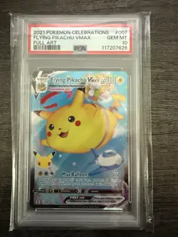 Pokemon 2021 Celebrations Flying Pikachu VMAX 007/025 Full Art Holo PSA 10 - Image 1