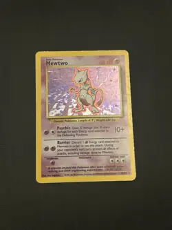 Mewtwo 10/102 Unlimited Base Set Holo Rare WoTC Pokemon Card TCG MP - Image 1