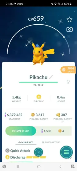 Pokemon Go Shiny Pikachu Moon Crown - Image 1