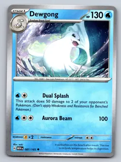 DEWGONG 087/165 UNCOMMON 151 POKEMON NM - Image 1