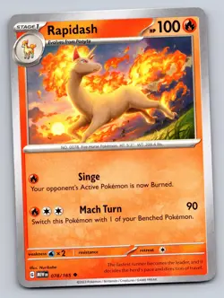 RAPIDASH 078/165 UNCOMMON 151 POKEMON NM - Image 1