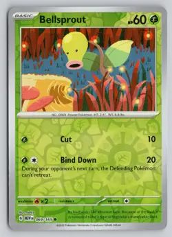 BELLSPROUT 069/165 COMMON 151 POKEMON REVERSE HOLO NM - Image 1