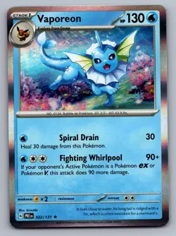 VAPOREON 022/131 RARE PRISMATIC EVOLUTIONS POKEMON NM - Image 1