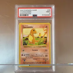Charmander 46/102 Shadowless Game Pokemon PSA 9 - Image 1