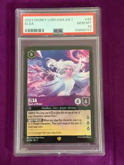 2023 DISNEY LORCANA EN 1-THE FIRST CHAPTER #42 ELSA - SPIRIT OF WINTER PSA 10 - Image 1