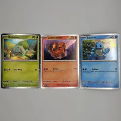Bulbasaur Charmander Squirtle Pokemon Cards Cosmos Promo Set 046 047 048 NM 151 - Image 1