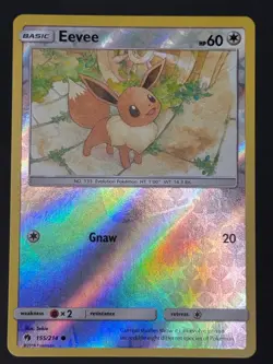 Eevee 155/214 NM/M C Lost Thunder Pokemon Reverse Holo - Image 1
