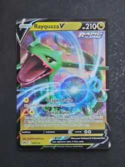 Rayquaza V 100/159 Holo V Rare Crown Zenith Pokemon Holo Near Mint - Image 1