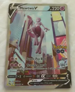 Mewtwo V (Alternate Full Art) 072/078 Pokemon GO Holo - Image 1