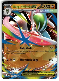 Pokemon Mega Gallade ex 048/086 ME04: Chaos Rising Double Rare Holo NM - Image 1