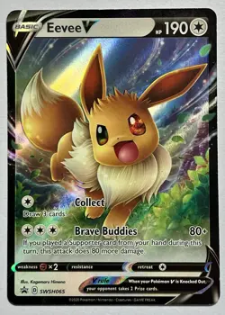 Eevee V SWSH065 (LP) Ultra Rate Sword & Shield: Black Star Promo 2020 TCG - Image 1