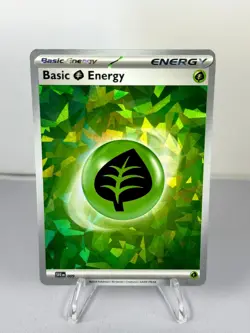 Basic Grass Energy Cracked Ice Holo 009 SVE: Energies Pokemon NM - Image 1