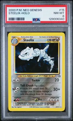 Pokemon PSA 8 Steelix 15/111 Neo Genesis Unl 2000 New Cert - Image 2