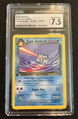 2000 Pokemon Team Rocket Unlimited #37 Dark Golduck CGC 7.5 Near Mint+ TCG - Image 1