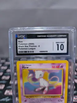 CGC 10 GEM MINT Mew 2000 Black Star Promos 8 Pokemon League Pokemon Card - Image 2