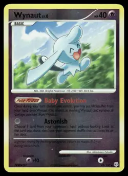 2007 Pokemon Wynaut Rare Diamond & Pearl 42/130 Reverse Holo DMG - Image 1