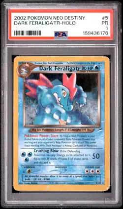 2002 POKEMON NEO DESTINY #5 DARK FERALIGATR-HOLO PSA 1 - Image 1