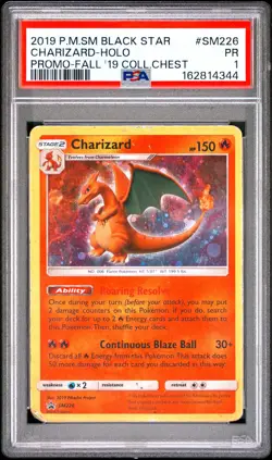 2019 POKEMON SM BLACK STAR PROMO FALL 2019 COLLECTOR CHEST CHARIZARD-HOLO PSA 1 - Image 1