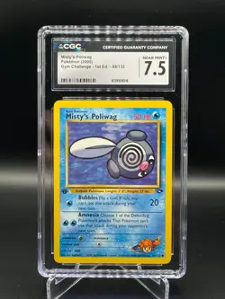 2000 Pokemon Gym Challenge 1st Ed. Misty's Poliwag 89/132 CGC 7.5 NM+ - Image 1