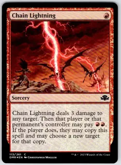 Chain Lightning 113 Common Dominaria Remastered MTG Foil NM - Image 1