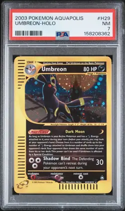 2003 POKEMON AQUAPOLIS #H29 UMBREON-HOLO PSA 7 - Image 1