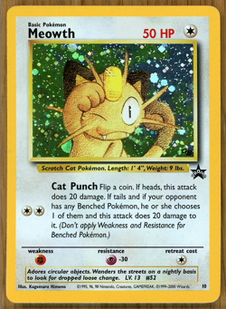 Meowth - # 10 ~ Holo ~ WOTC 2000 (GB Stamped) Black Star Promo ~ Light Play!! - Image 1