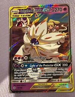 Pokemon Solgaleo & Lunala GX TAG TEAM 75/236 SM Cosmic Eclipse Holo - Image 1