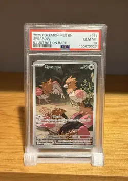 2025 Pokemon TCG MEGA Evolution Illustration Rare #151 SPEAROW PSA 10 🪶 - Image 3