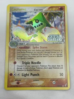 Pokemon TCG Cacturne 15/100 EX Crystal Guardians Reverse Holo Stamped HP - Image 3