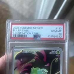 POKEMON BULBASAUR 133/132 FULL ART ILLUSTRATION RARE MEGA EVOLUTION 2025 PSA 10 - Image 2